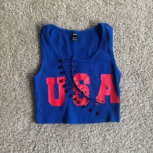USA royal blue crop, size XS/2, never been worn